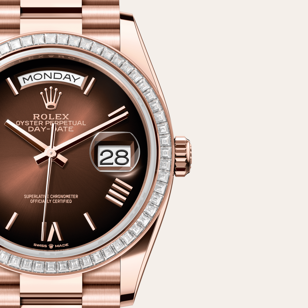 Rolex Day-Date 36 Oyster, 36 mm, Everose altın ve pırlanta M128395TBR-0024