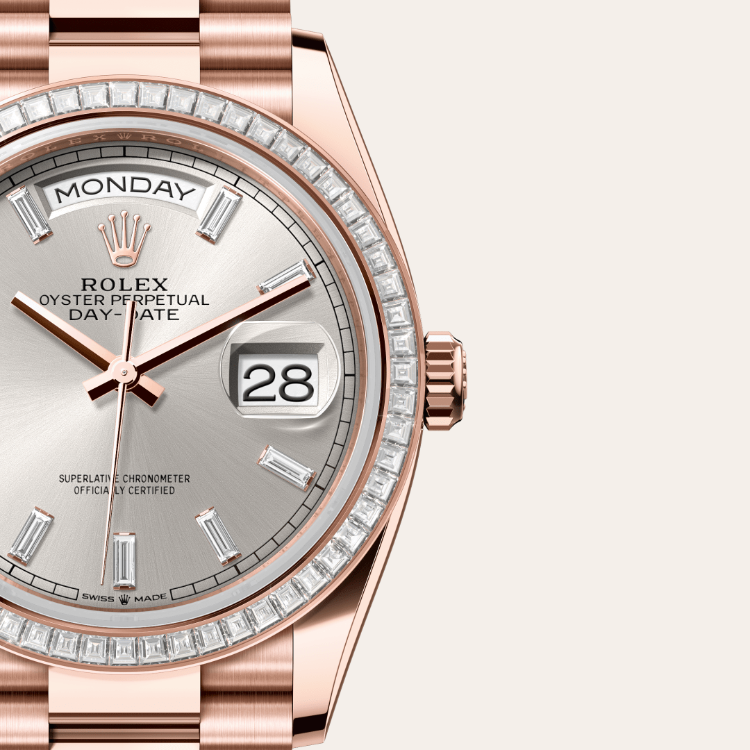 Rolex Day-Date 36 Oyster, 36 mm, Everose altın ve pırlanta M128395TBR-0030