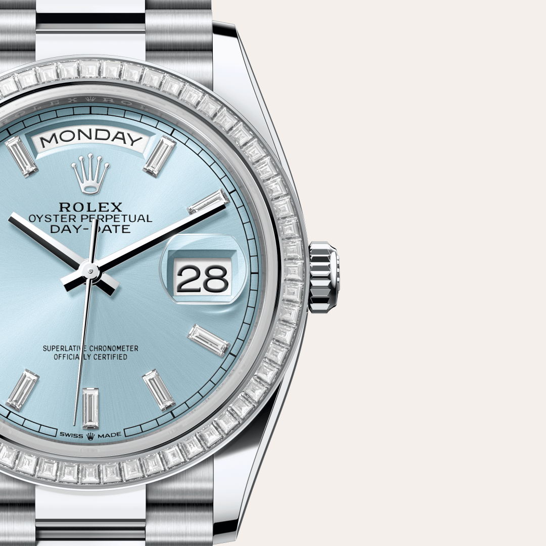 Rolex Day-Date 36 Oyster, 36 mm, platin ve pırlanta M128396TBR-0003