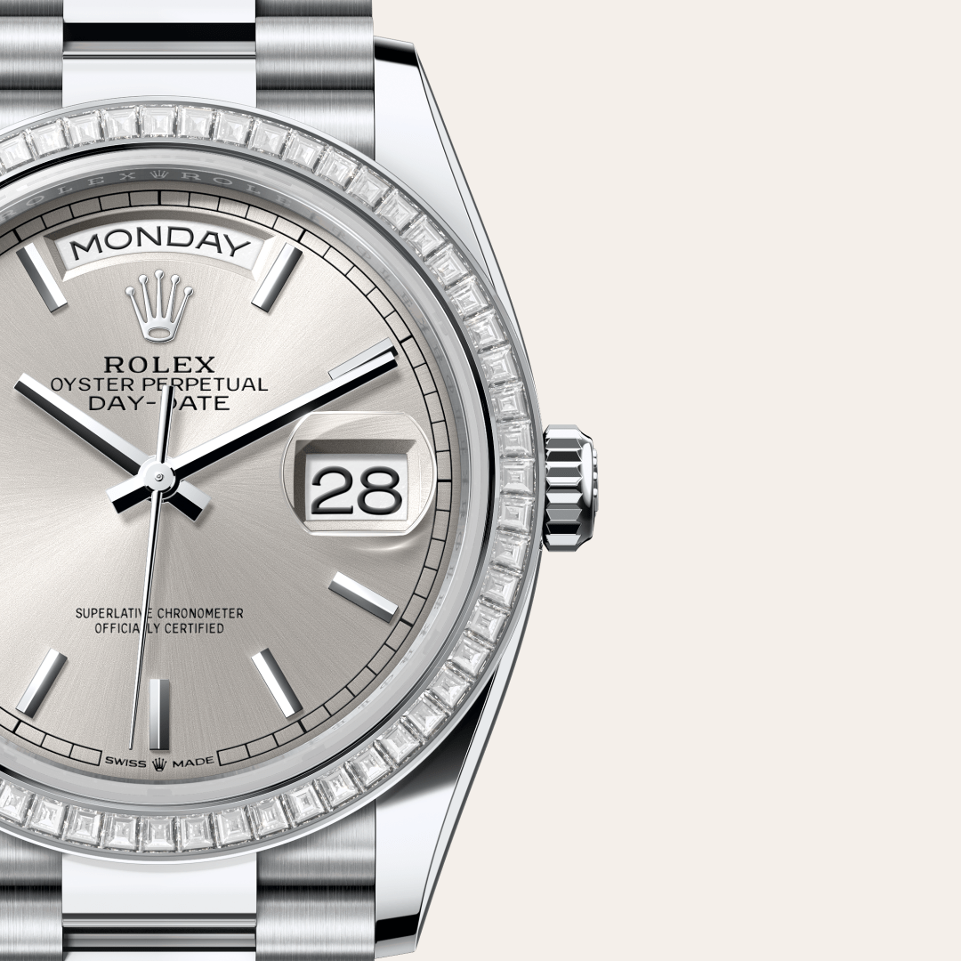 Rolex Day-Date 36 Oyster, 36 mm, platin ve pırlanta M128396TBR-0004