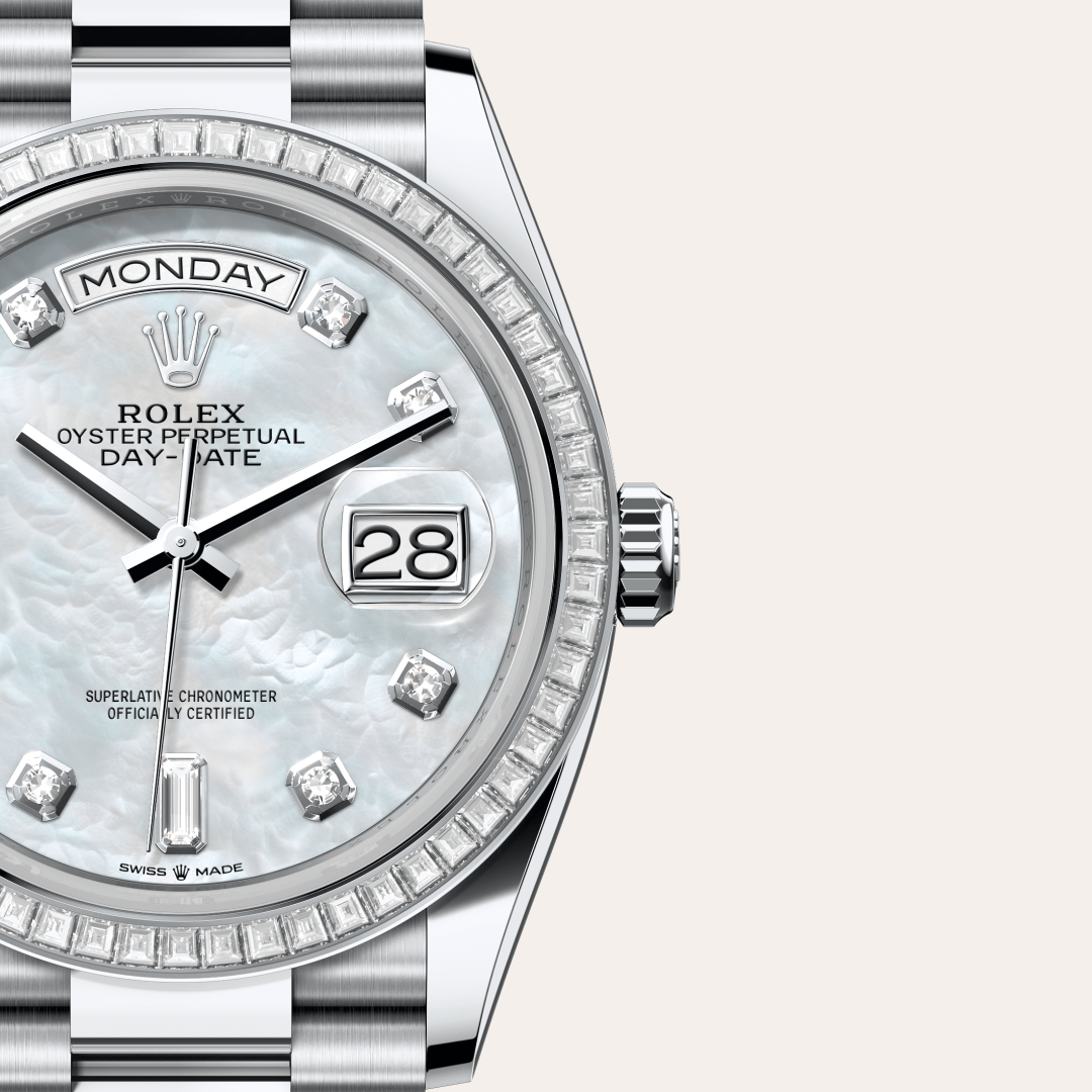 Rolex Day-Date 36 Oyster, 36 mm, platin ve pırlanta M128396TBR-0005