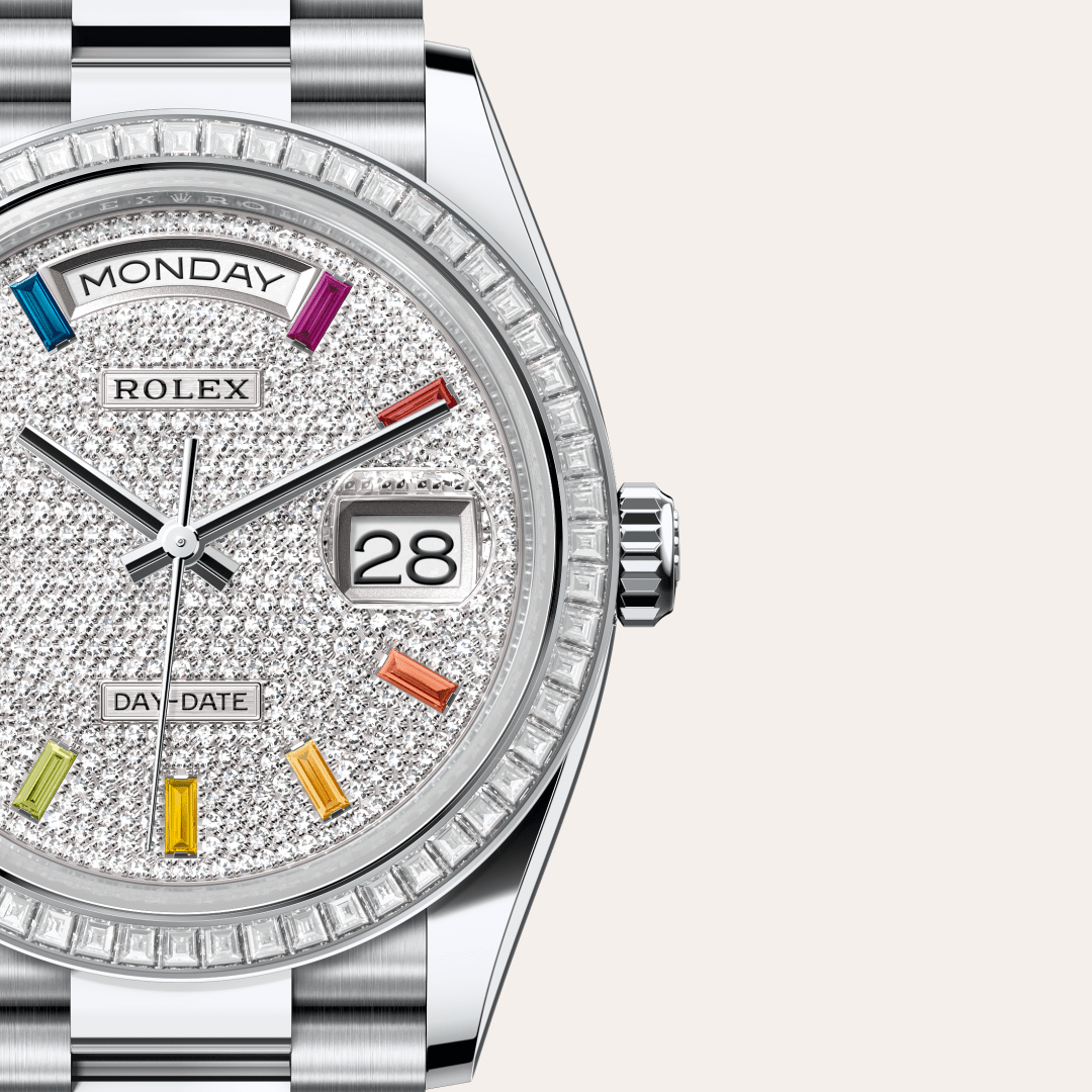 Rolex Day-Date 36 Oyster, 36 mm, platin ve pırlanta M128396TBR-0006