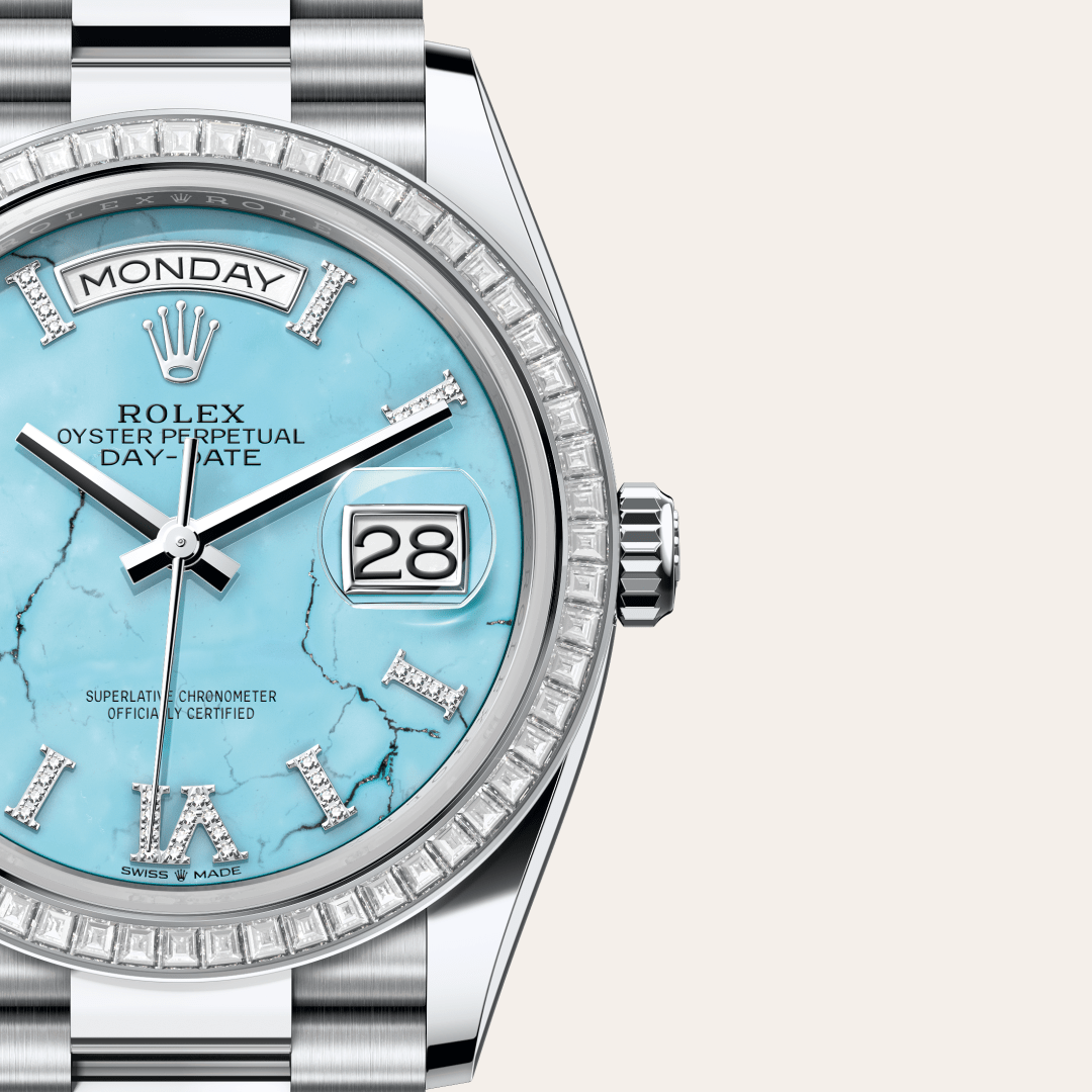 Rolex Day-Date 36 Oyster, 36 mm, platin ve pırlanta M128396TBR-0016