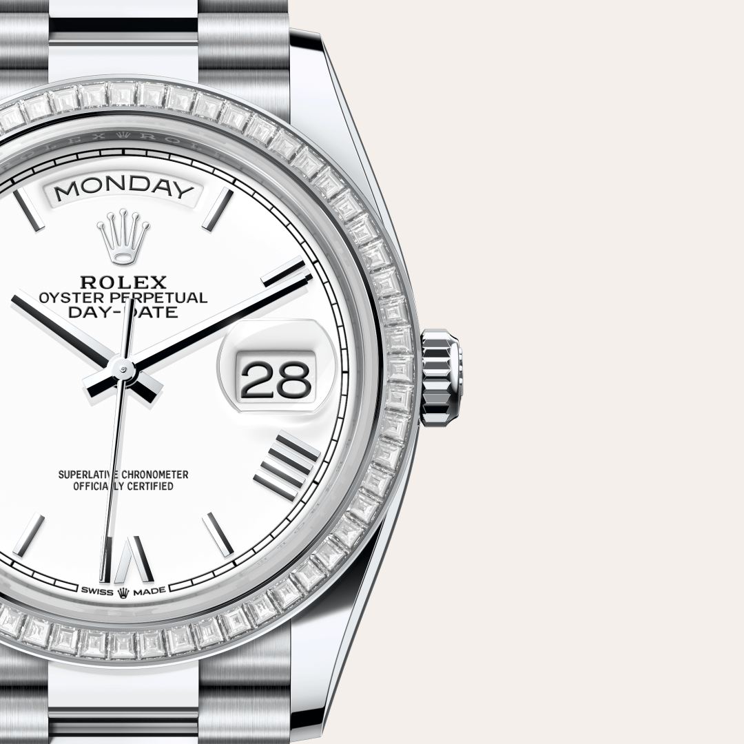 Rolex Day-Date 36 Oyster, 36 mm, platin ve pırlanta M128396TBR-0018