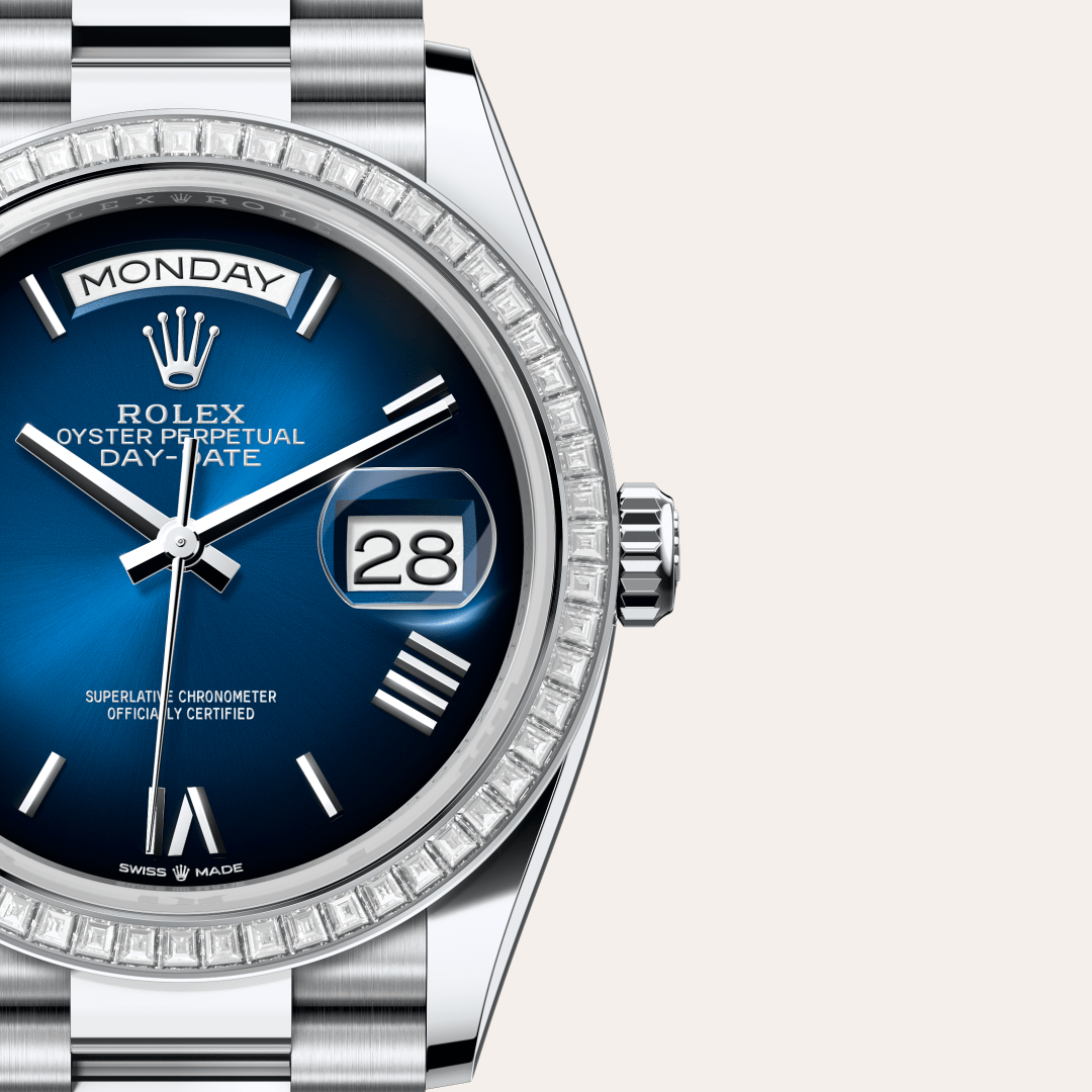 Rolex Day-Date 36 Oyster, 36 mm, platin ve pırlanta M128396TBR-0021