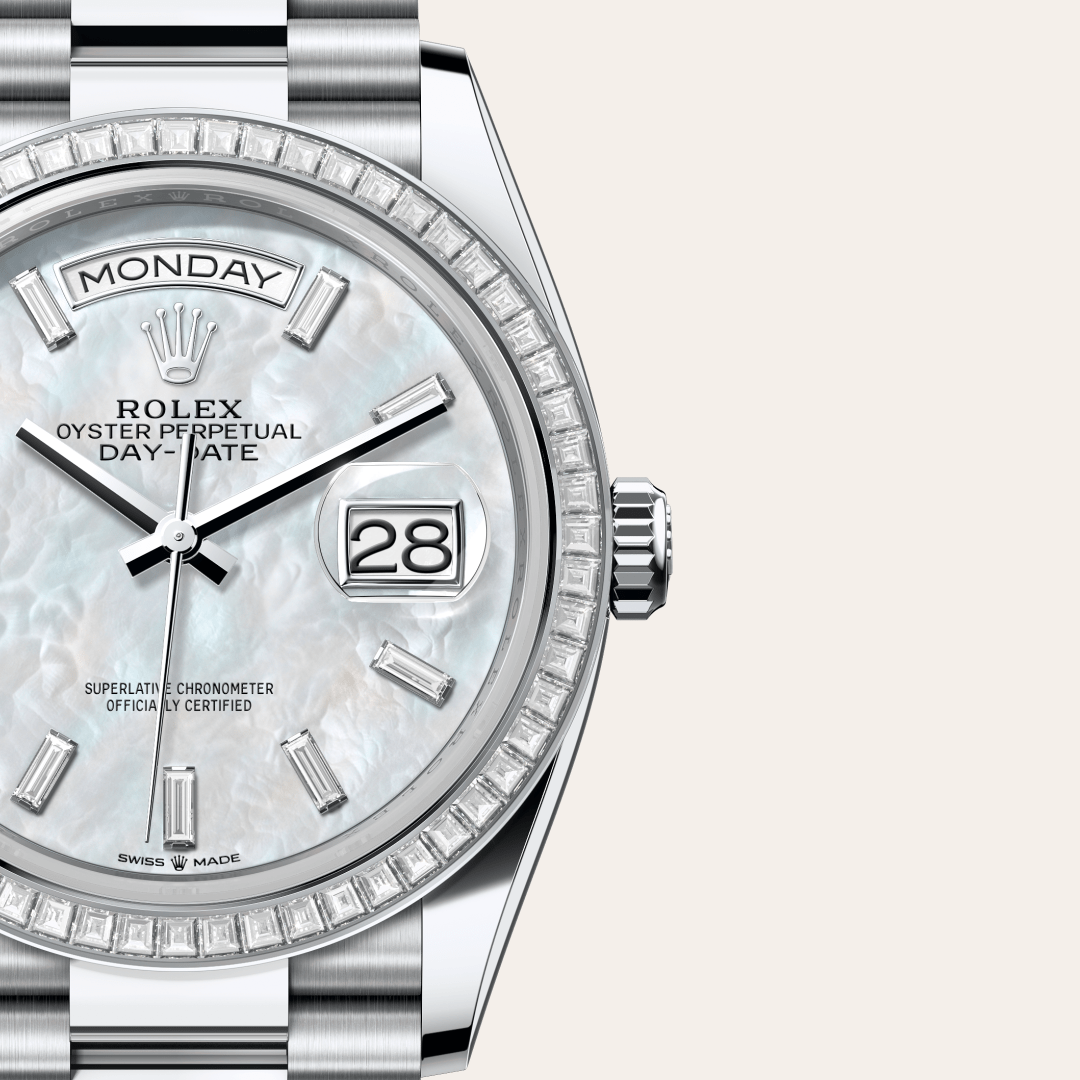 Rolex Day-Date 36 Oyster, 36 mm, platin ve pırlanta M128396TBR-0022