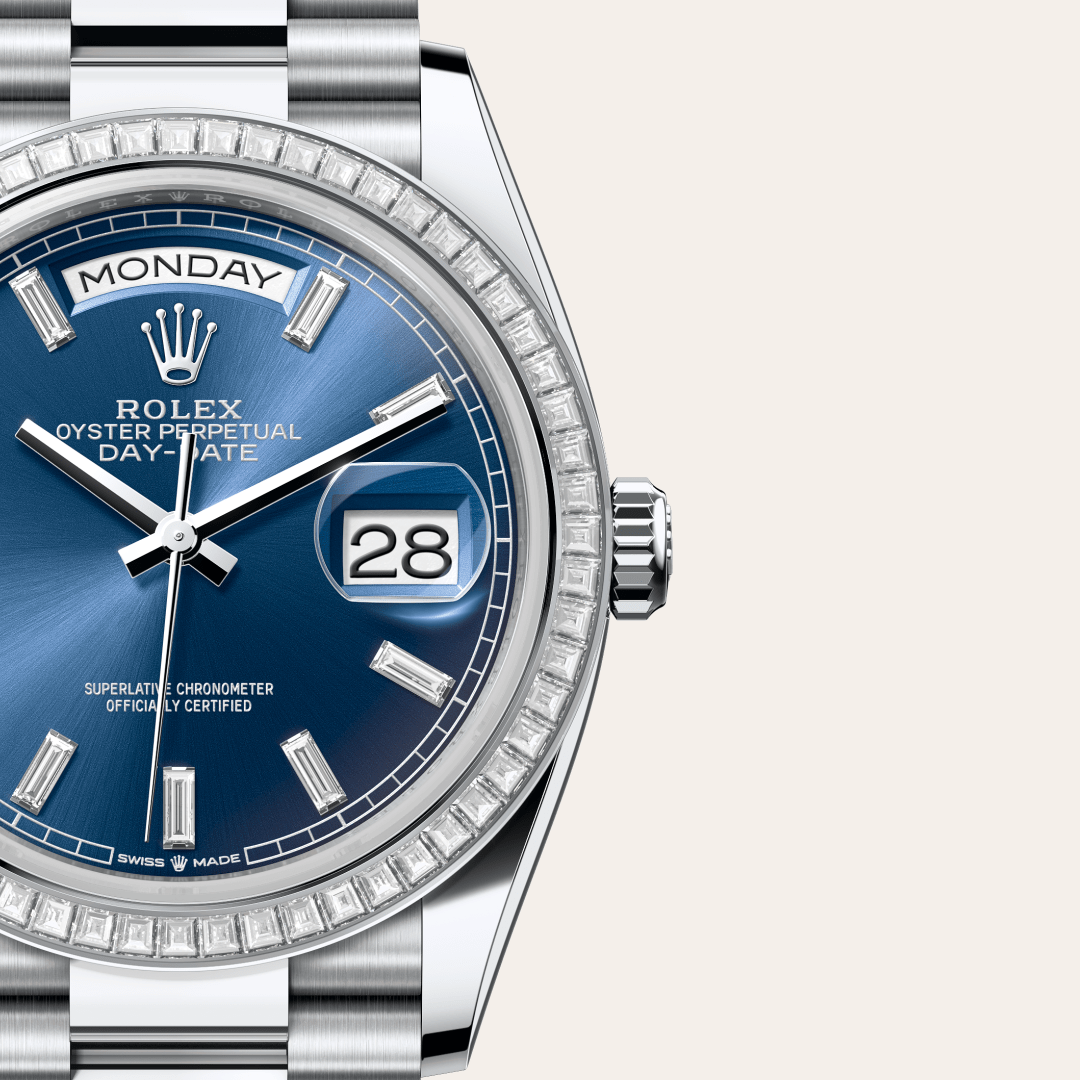 Rolex Day-Date 36 Oyster, 36 mm, platin ve pırlanta M128396TBR-0024
