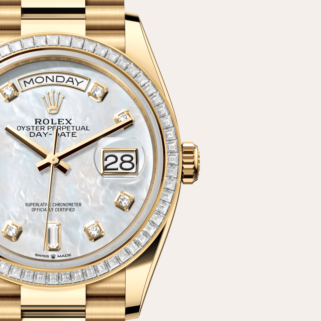 Rolex Day-Date 36 Oyster, 36 mm, sarı altın ve pırlanta M128398TBR-0004