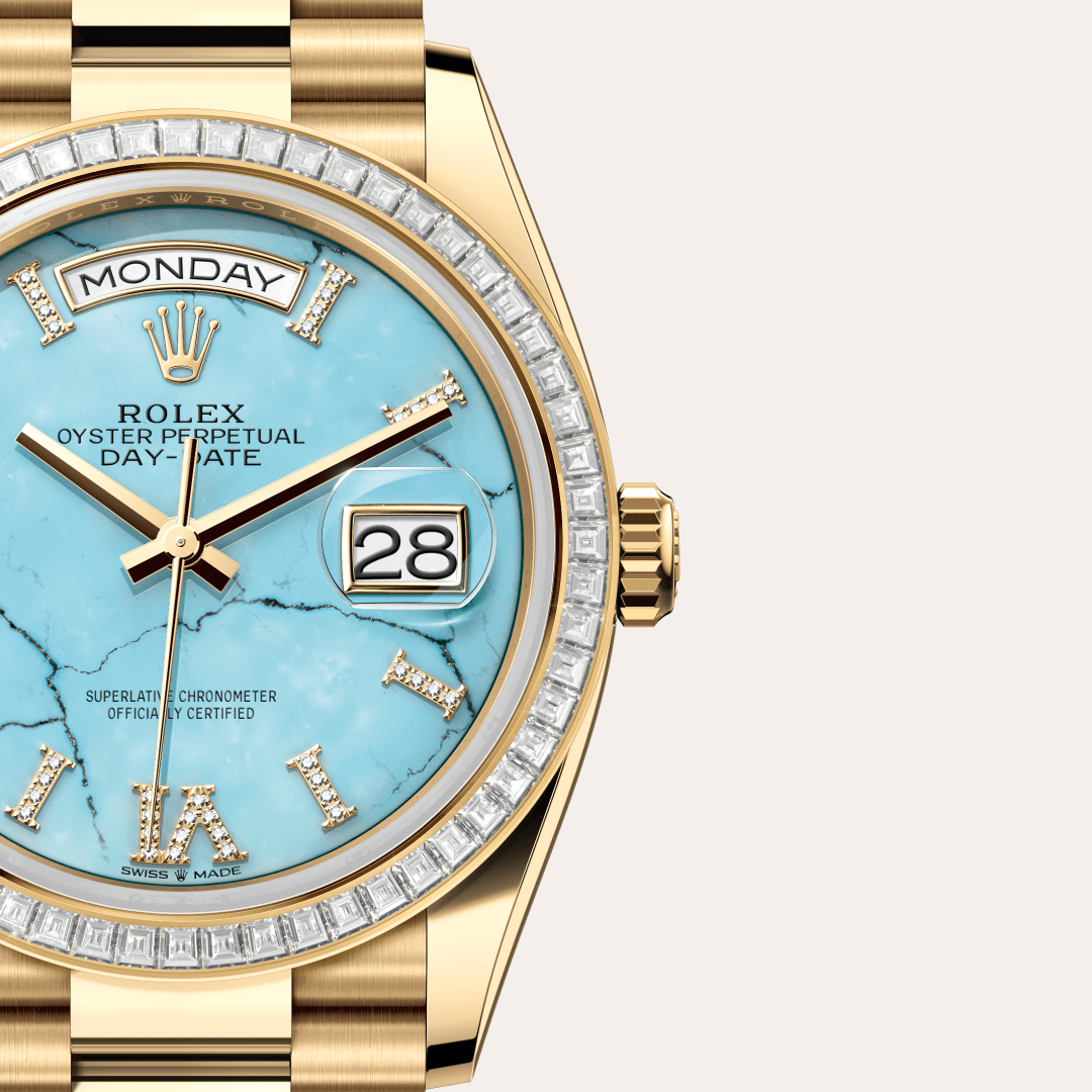 Rolex Day-Date 36 Oyster, 36 mm, sarı altın ve pırlanta M128398TBR-0014