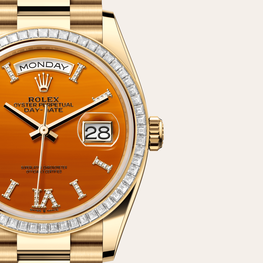 Rolex Day-Date 36 Oyster, 36 mm, sarı altın ve pırlanta M128398TBR-0018