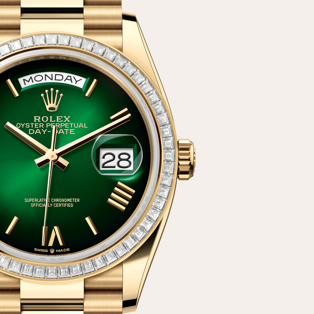 Rolex Day-Date 36 Oyster, 36 mm, sarı altın ve pırlanta M128398TBR-0028