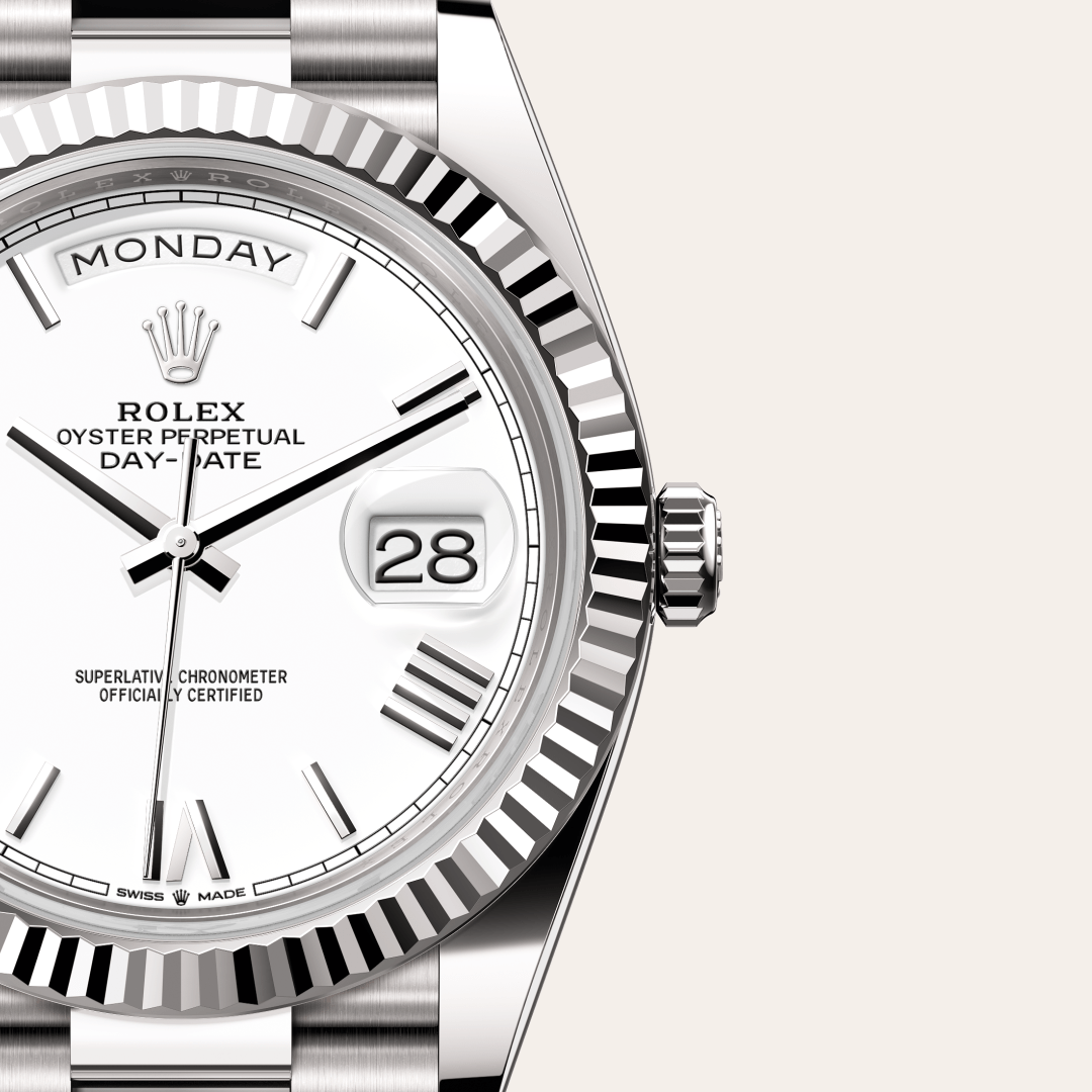 Rolex Day-Date 40 Oyster, 40 mm, beyaz altın M228239-0046