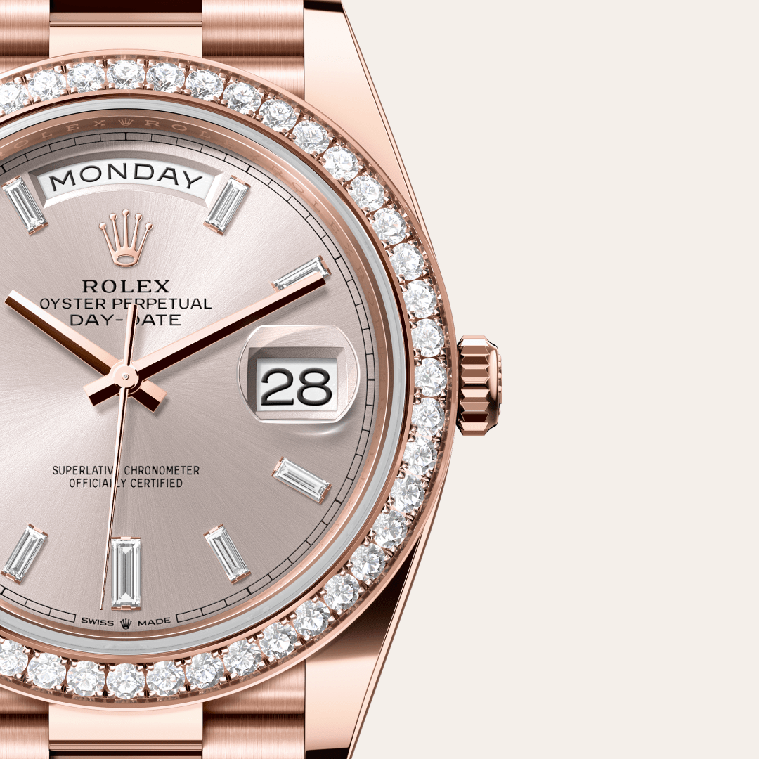 Rolex Day-Date 40 Oyster, 40 mm, Everose altın ve pırlanta M228345RBR-0007
