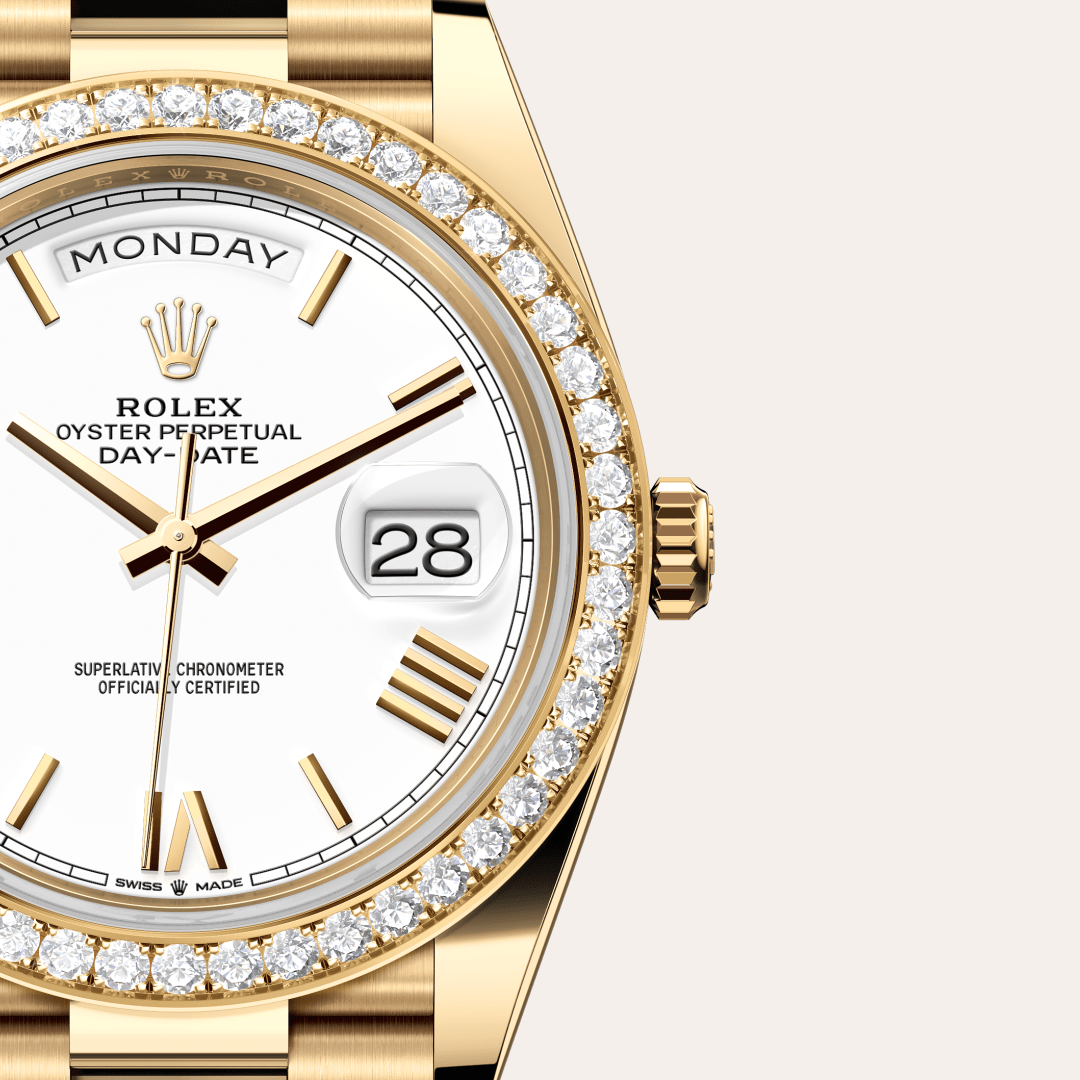 Rolex Day-Date 40 Oyster, 40 mm, sarı altın ve pırlanta M228348RBR-0034