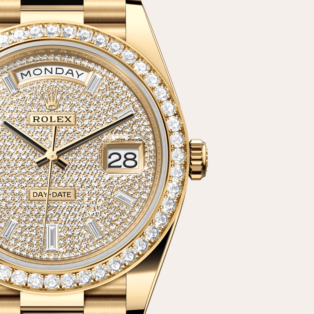 Rolex Day-Date 40 Oyster, 40 mm, sarı altın ve pırlanta M228348RBR-0037