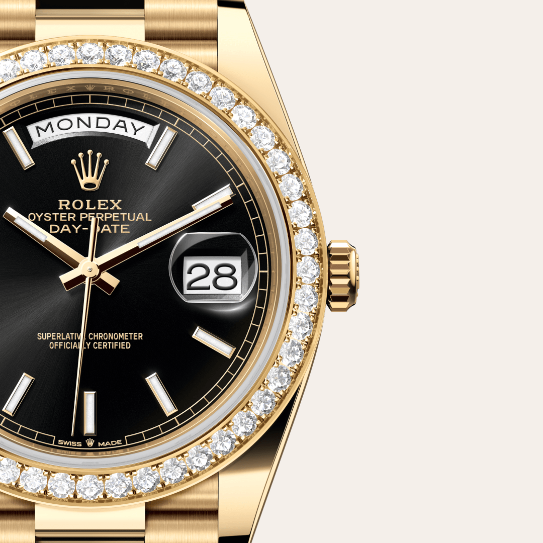 Rolex Day-Date 40 Oyster, 40 mm, sarı altın ve pırlanta M228348RBR-0043