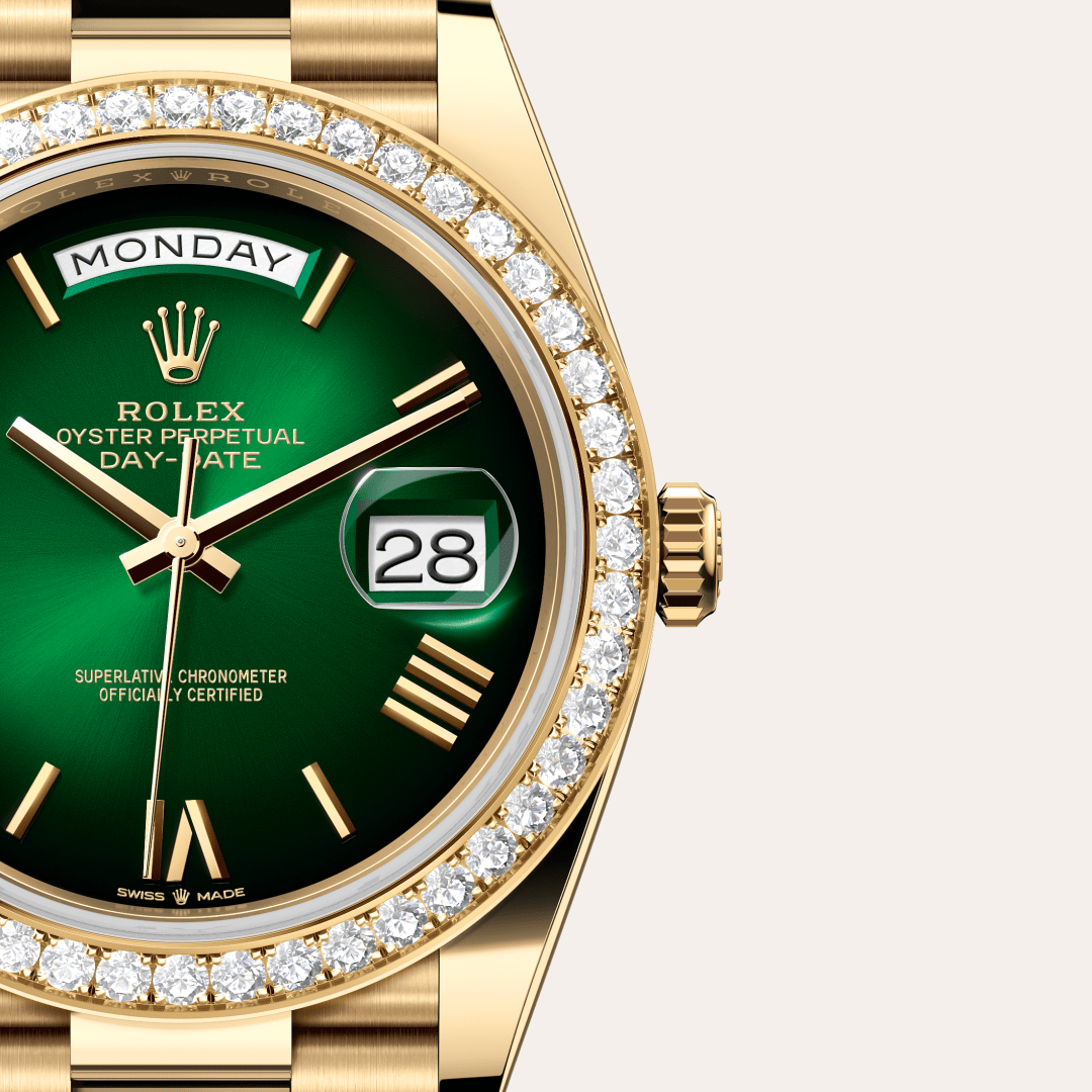 Rolex Day-Date 40 Oyster, 40 mm, sarı altın ve pırlanta M228348RBR-0045