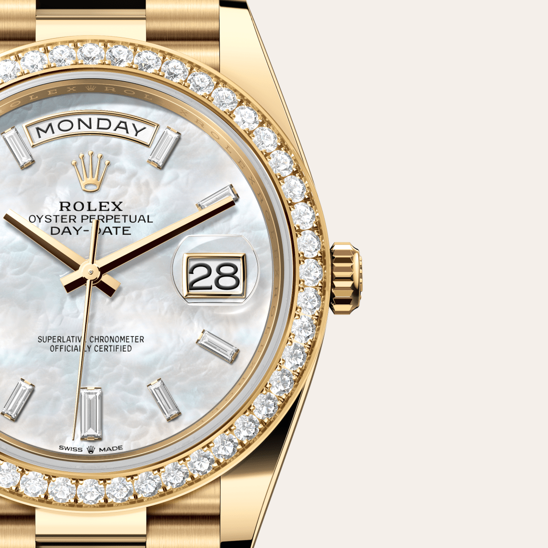 Rolex Day-Date 40 Oyster, 40 mm, sarı altın ve pırlanta M228348RBR-0046