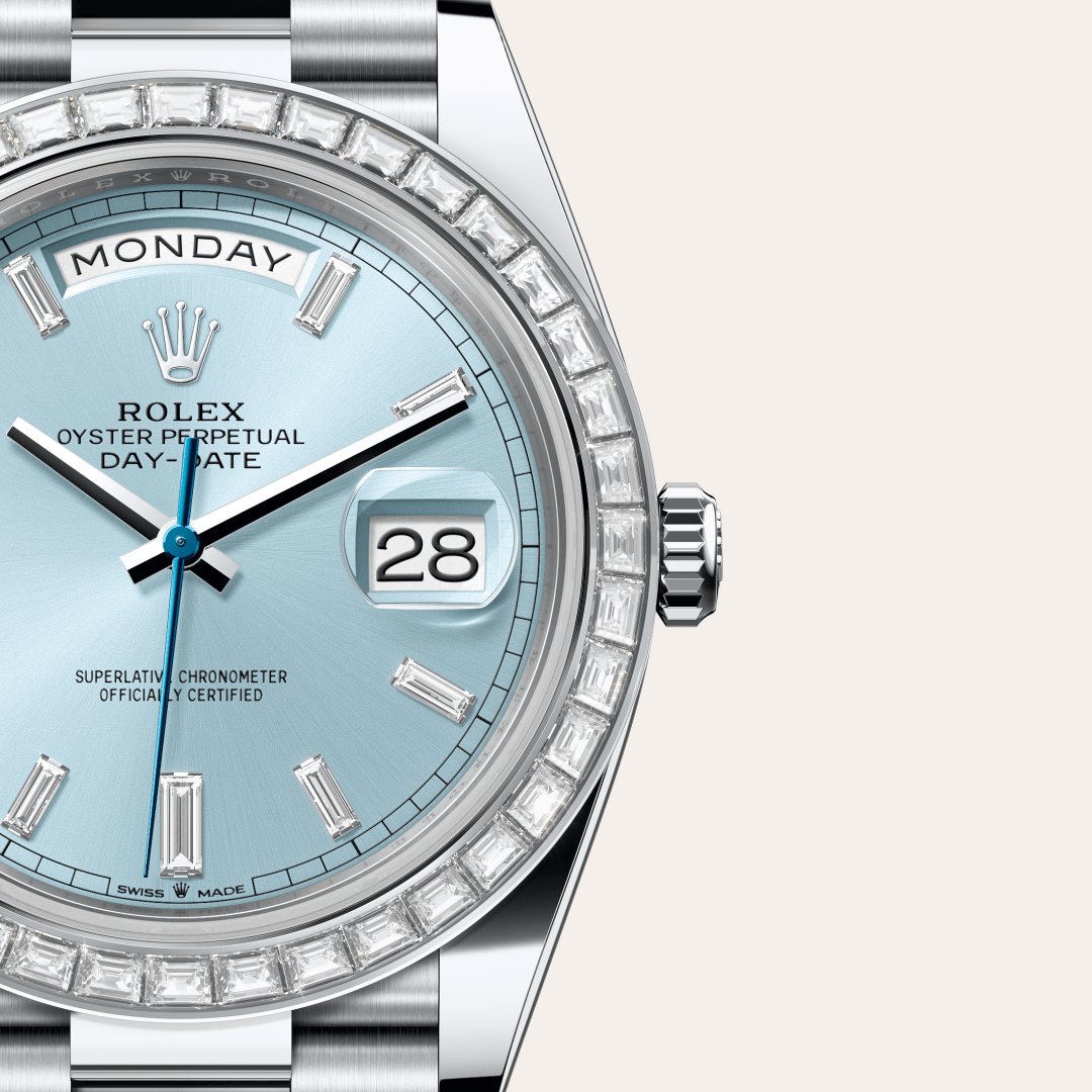 Rolex Day-Date 40 Oyster, 40 mm, platin ve pırlanta M228396TBR-0002