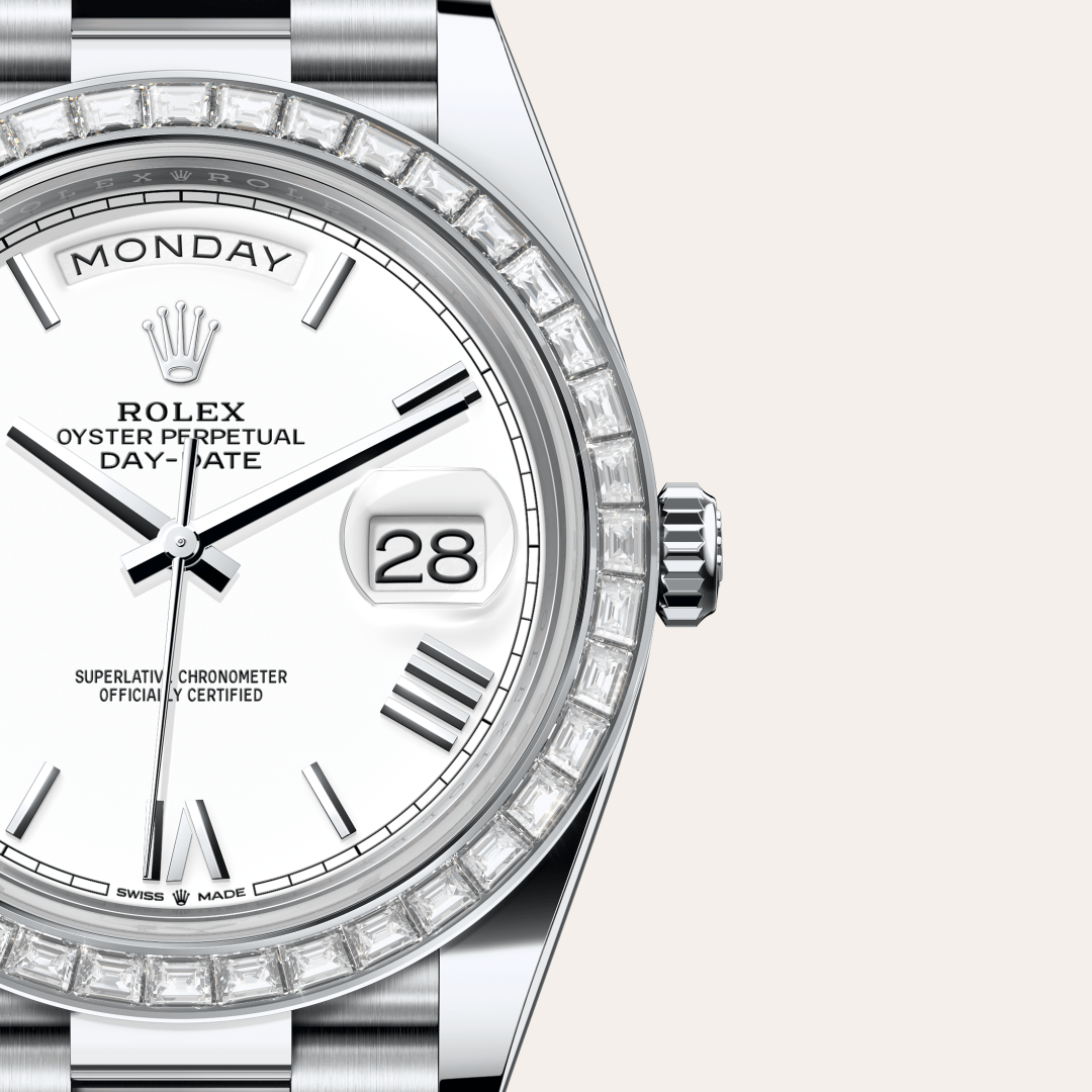 Rolex Day-Date 40 Oyster, 40 mm, platin ve pırlanta M228396TBR-0018
