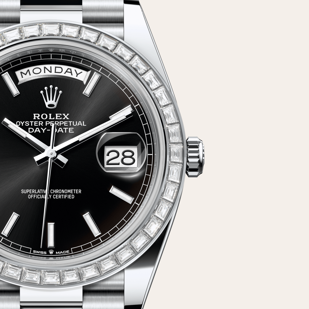 Rolex Day-Date 40 Oyster, 40 mm, platin ve pırlanta M228396TBR-0024
