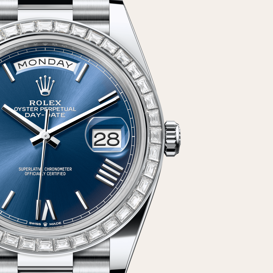 Rolex Day-Date 40 Oyster, 40 mm, platin ve pırlanta M228396TBR-0026