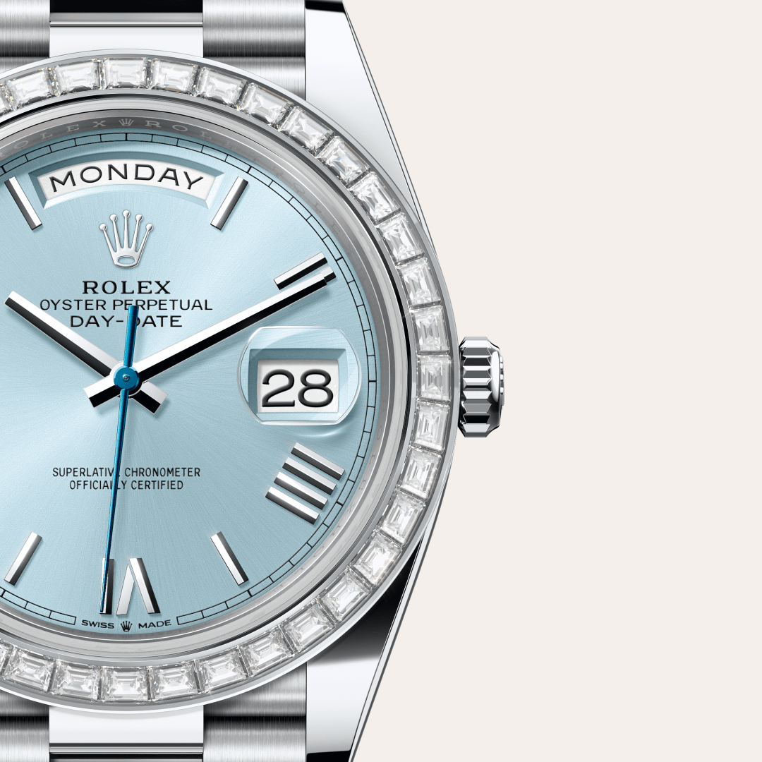 Rolex Day-Date 40 Oyster, 40 mm, platin ve pırlanta M228396TBR-0030