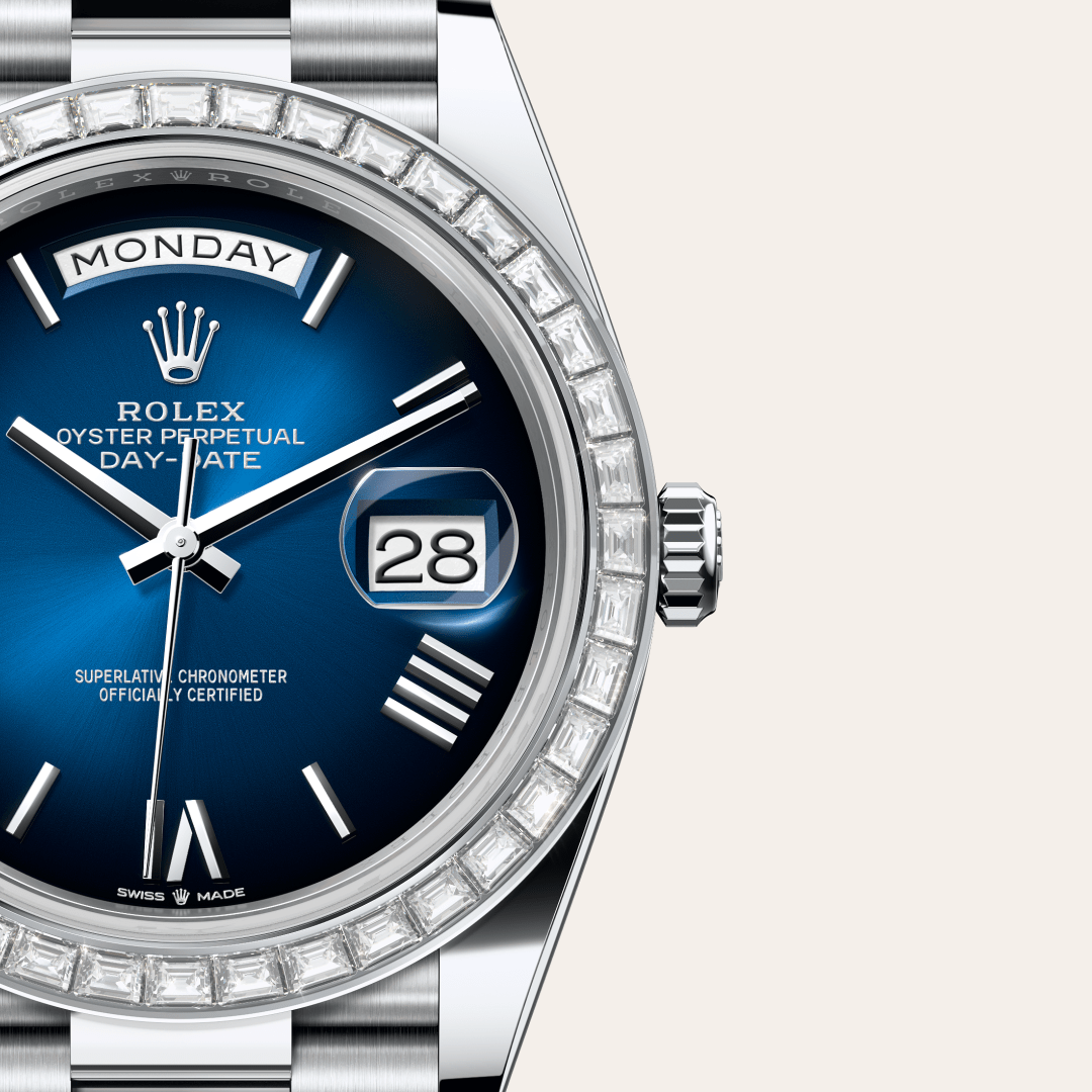 Rolex Day-Date 40 Oyster, 40 mm, platin ve pırlanta M228396TBR-0042