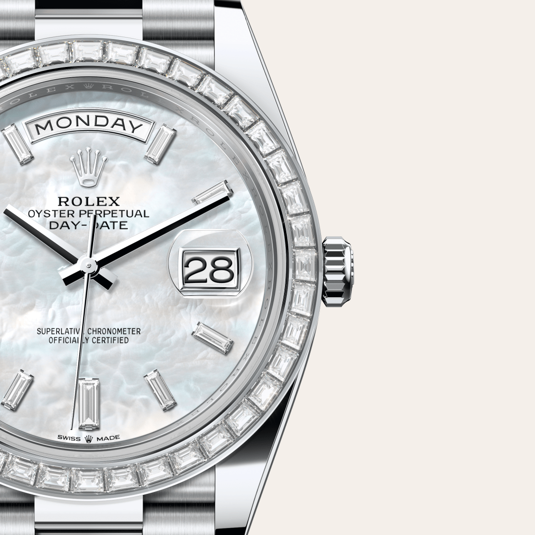 Rolex Day-Date 40 Oyster, 40 mm, platin ve pırlanta M228396TBR-0043