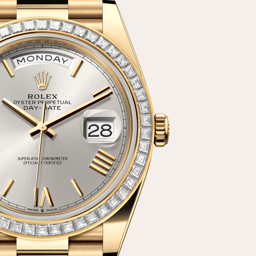 Rolex Day-Date 40 Oyster, 40 mm, sarı altın ve pırlanta M228398TBR-0006