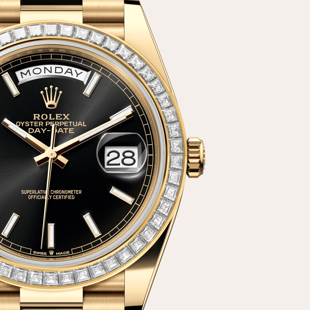 Rolex Day-Date 40 Oyster, 40 mm, sarı altın ve pırlanta M228398TBR-0041