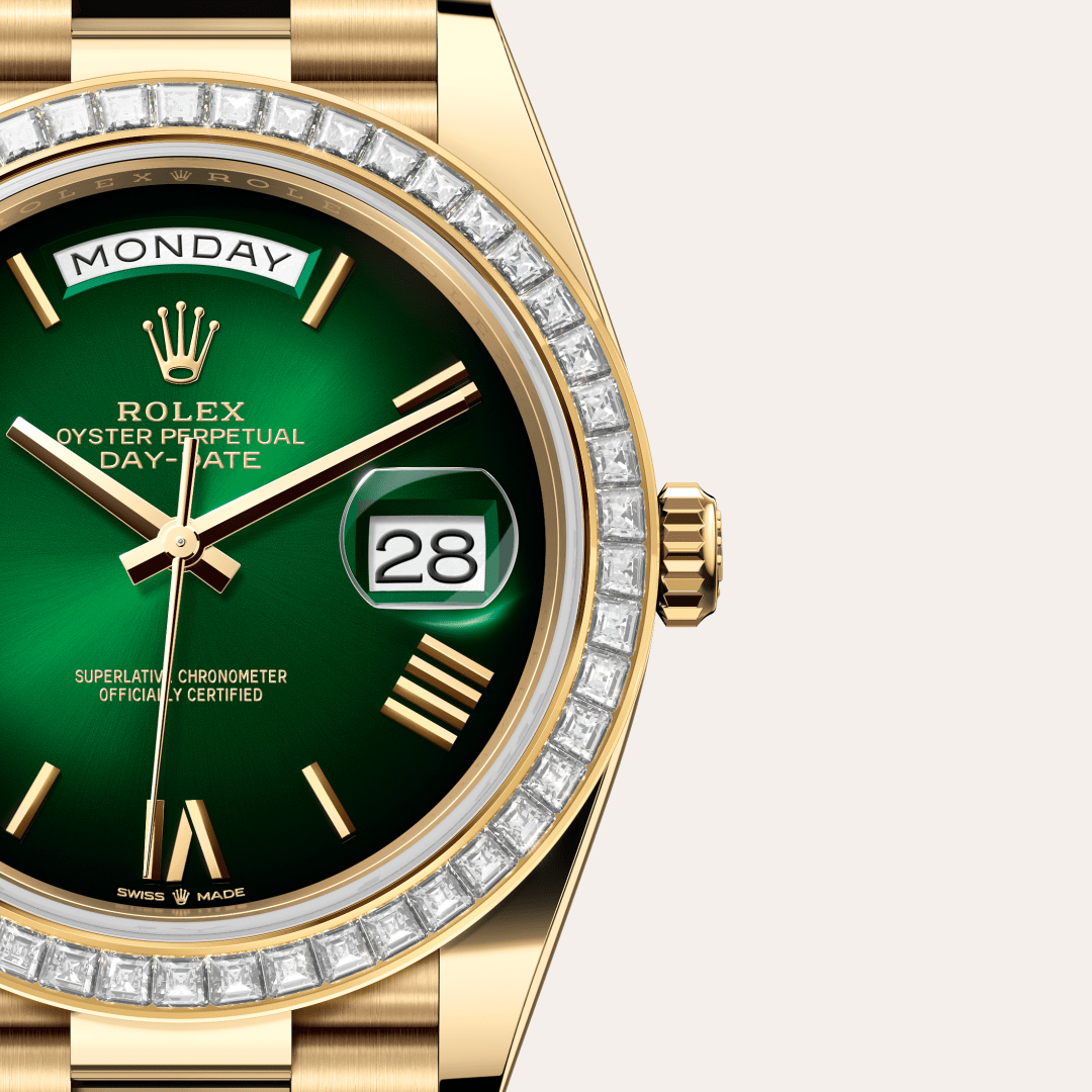 Rolex Day-Date 40 Oyster, 40 mm, sarı altın ve pırlanta M228398TBR-0042