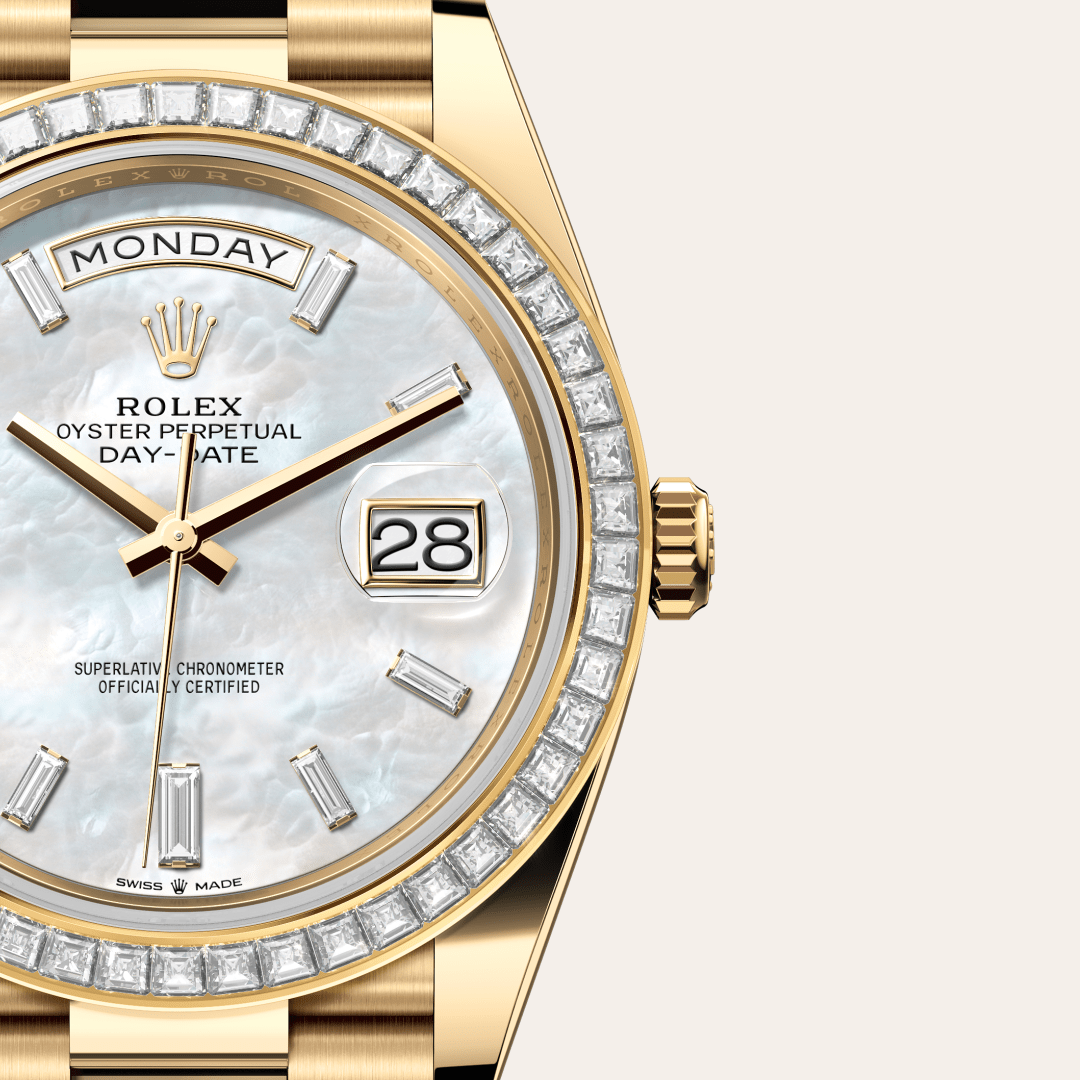 Rolex Day-Date 40 Oyster, 40 mm, sarı altın ve pırlanta M228398TBR-0043