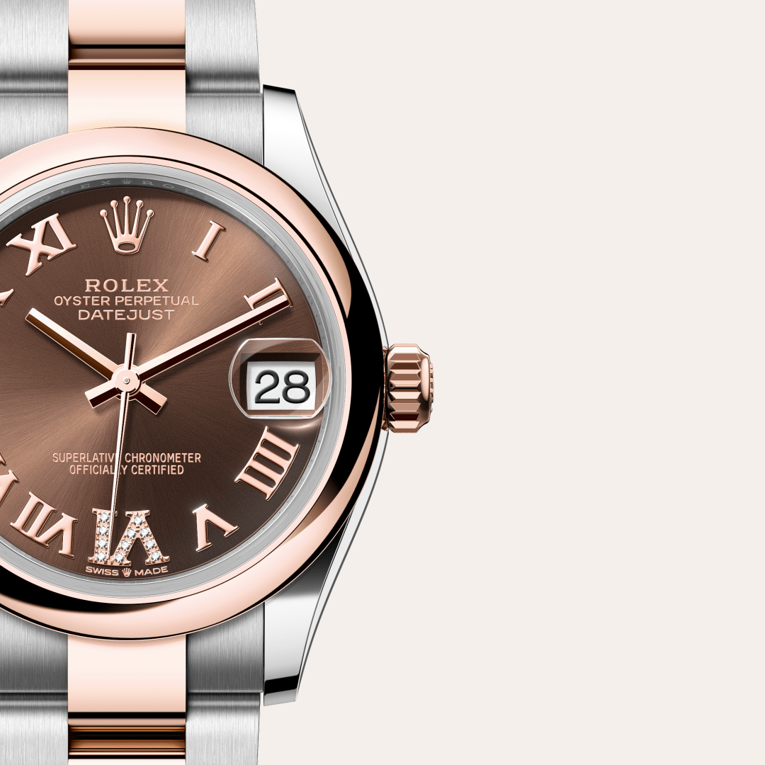 Rolex Datejust 31 Oyster, 31 mm, Oystersteel çelik ve Everose altın M278241-0003