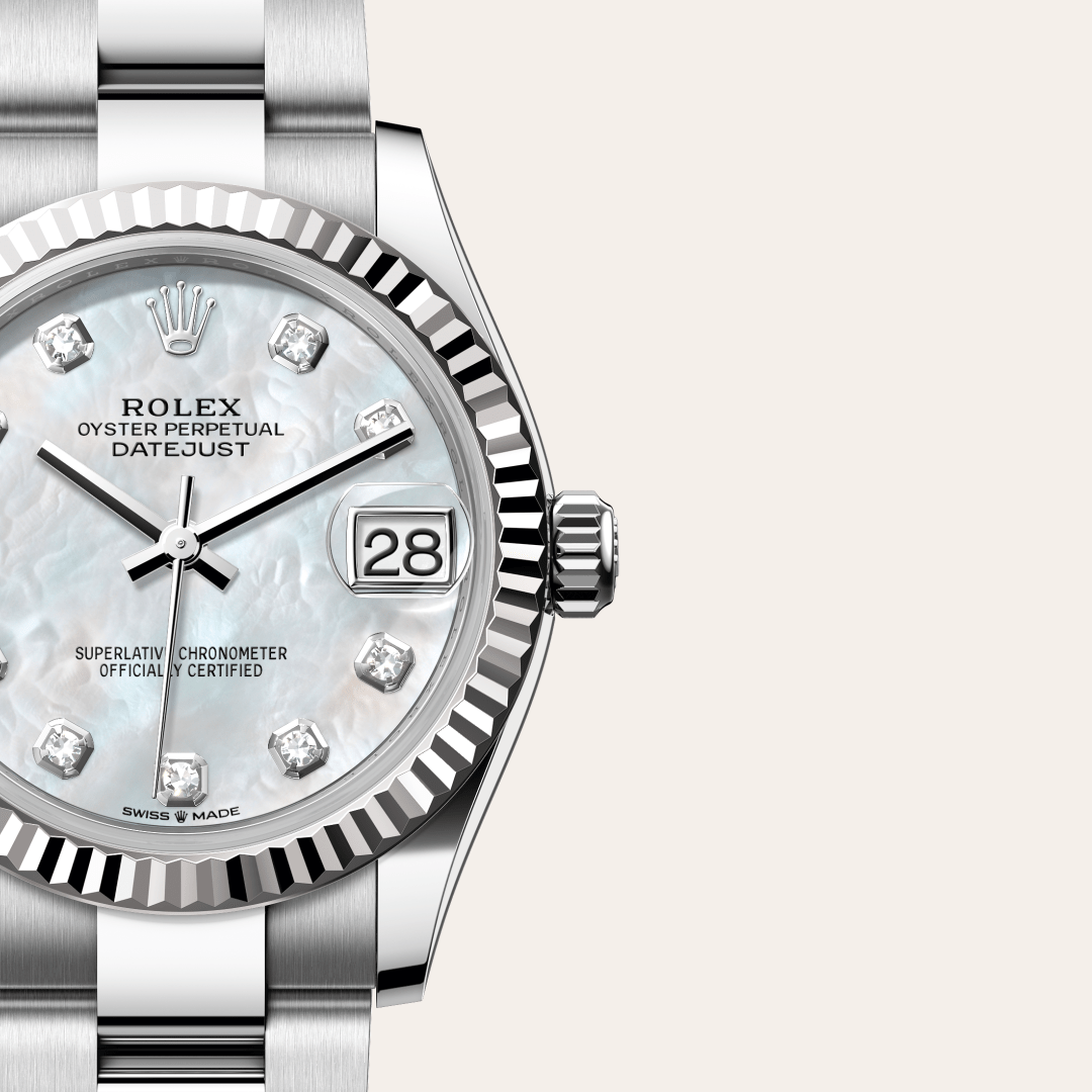 Rolex Datejust 31 Oyster, 31 mm, Oystersteel çelik ve beyaz altın M278274-0005