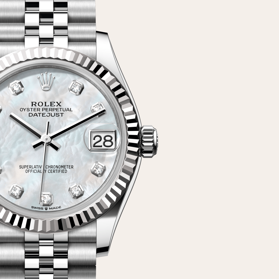 Rolex Datejust 31 Oyster, 31 mm, Oystersteel çelik ve beyaz altın M278274-0006