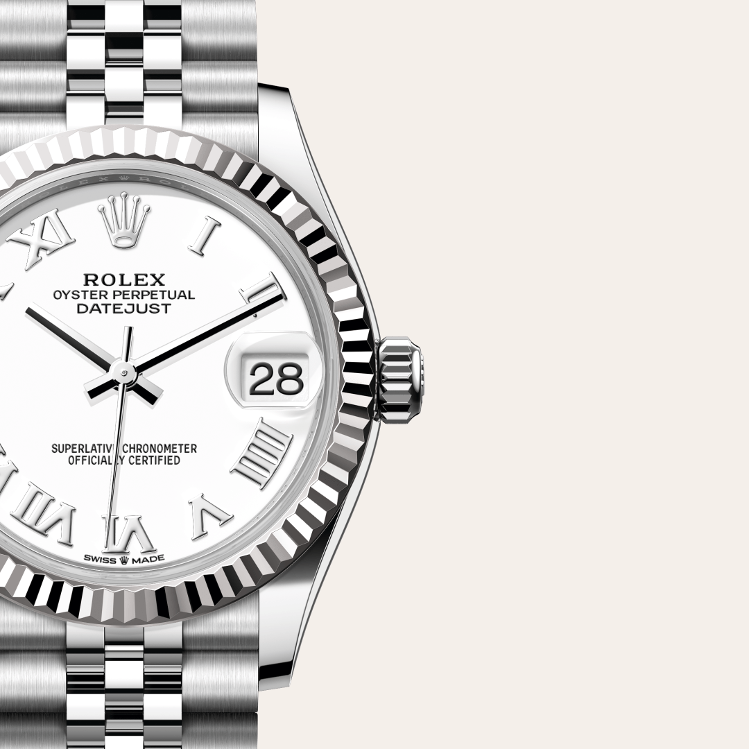 Rolex Datejust 31 Oyster, 31 mm, Oystersteel çelik ve beyaz altın M278274-0010