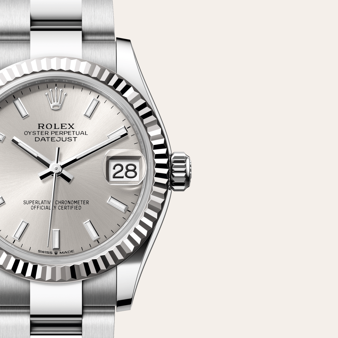 Rolex Datejust 31 Oyster, 31 mm, Oystersteel çelik ve beyaz altın M278274-0011