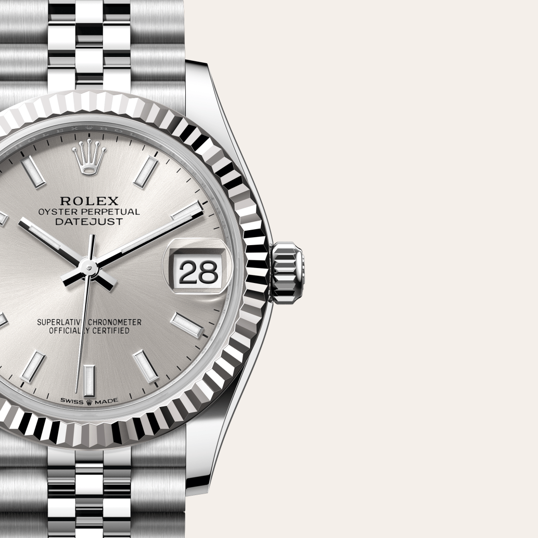Rolex Datejust 31 Oyster, 31 mm, Oystersteel çelik ve beyaz altın M278274-0012