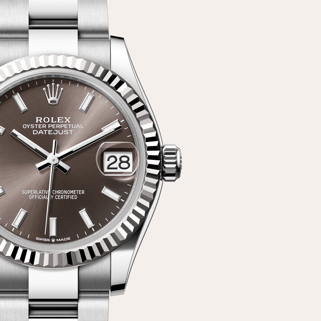 Rolex Datejust 31 Oyster, 31 mm, Oystersteel çelik ve beyaz altın M278274-0015