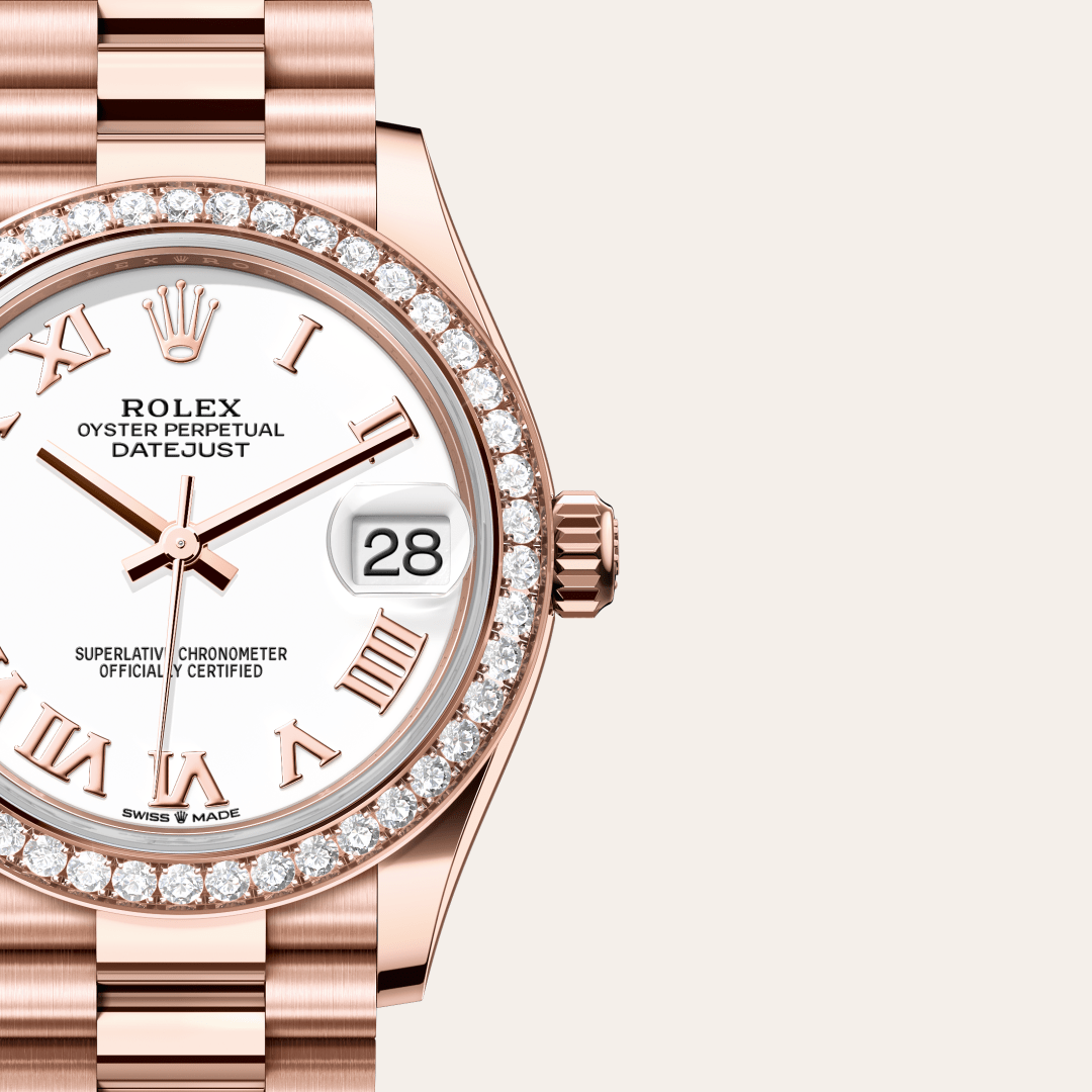 Rolex Datejust 31 Oyster, 31 mm, Everose altın ve pırlanta M278285RBR-0008
