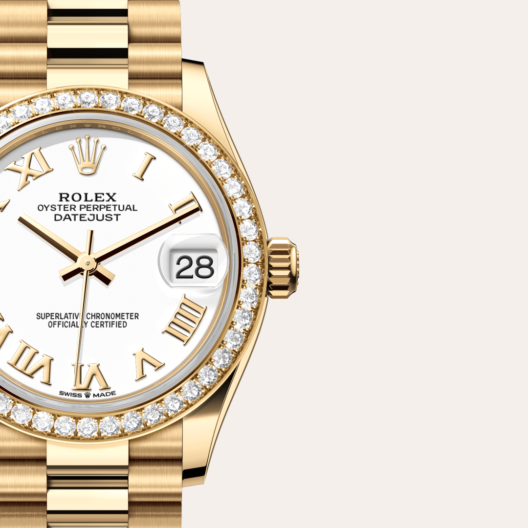 Rolex Datejust 31 Oyster, 31 mm, sarı altın ve pırlanta M278288RBR-0009