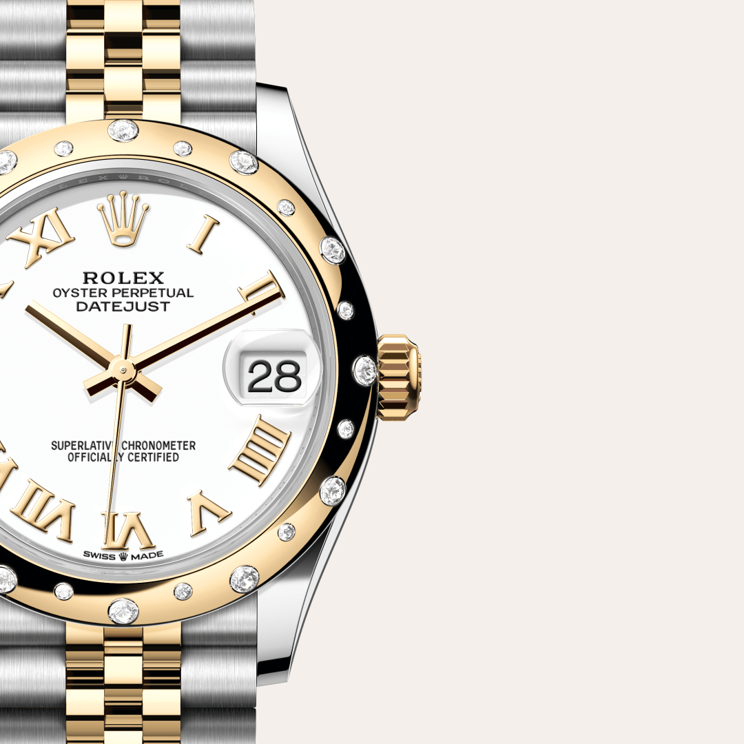 Rolex Datejust 31 Oyster, 31 mm, Oystersteel çelik, sarı altın ve pırlanta M278343RBR-0002
