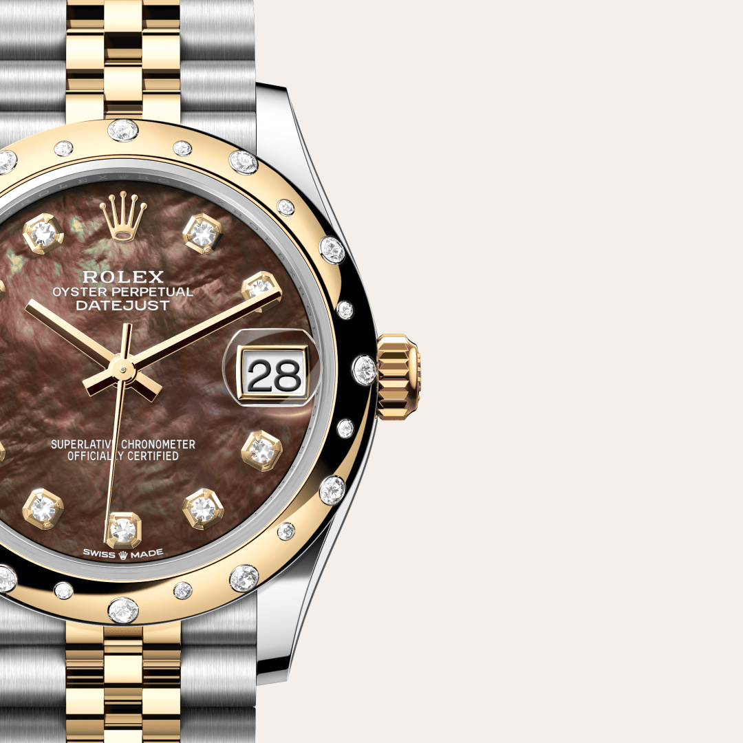 Rolex Datejust 31 Oyster, 31 mm, Oystersteel çelik, sarı altın ve pırlanta M278343RBR-0024