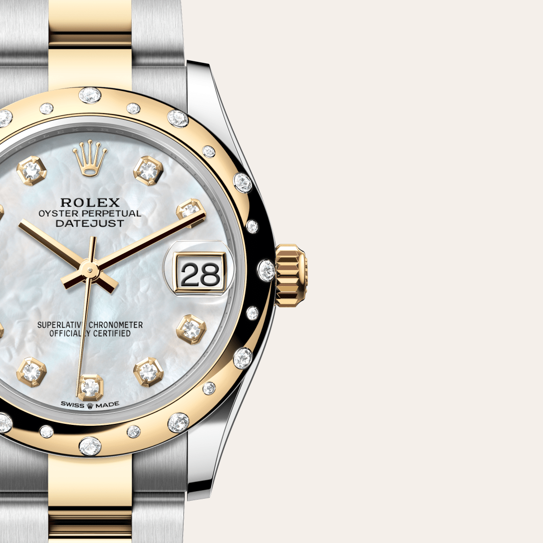 Rolex Datejust 31 Oyster, 31 mm, Oystersteel çelik, sarı altın ve pırlanta M278343RBR-0027