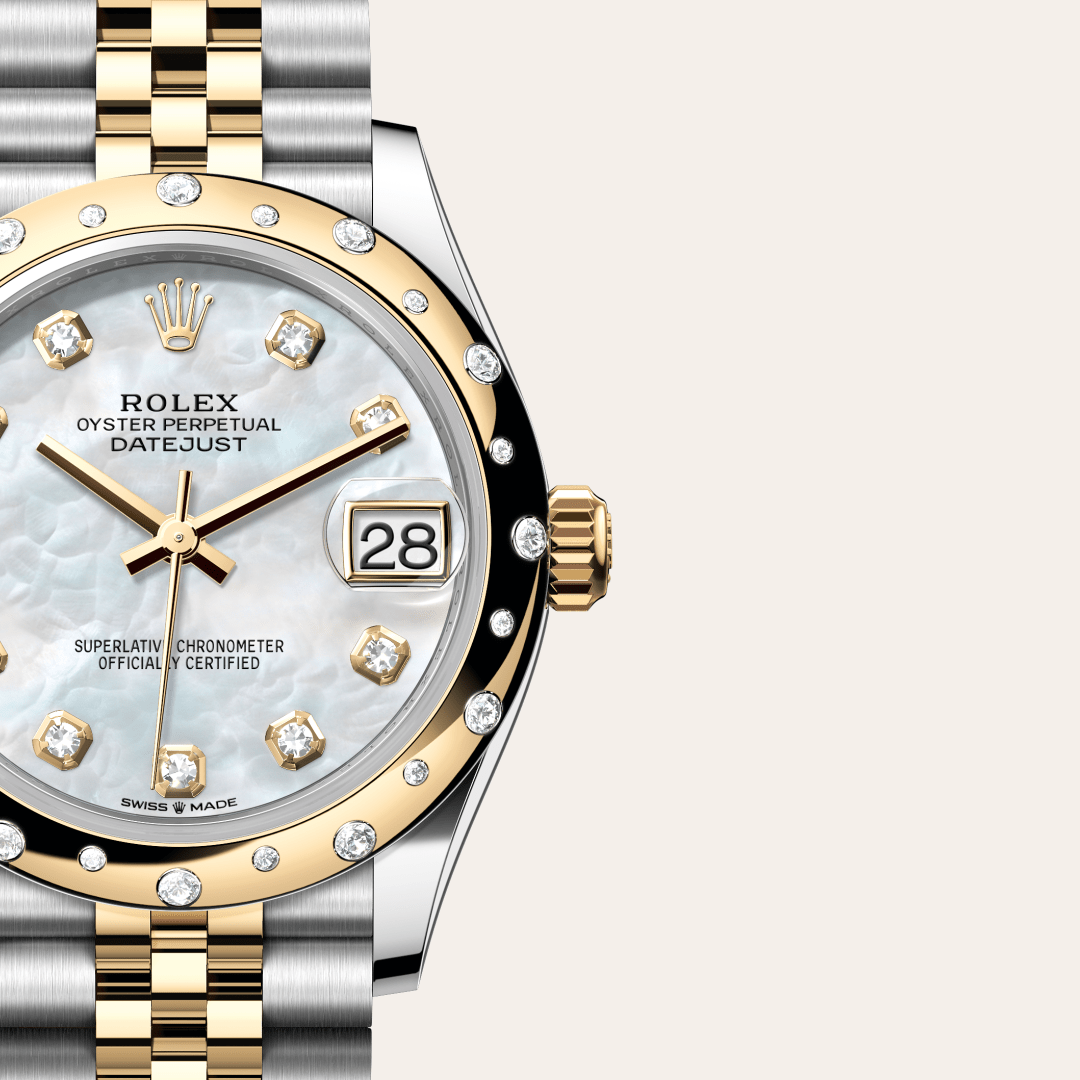Rolex Datejust 31 Oyster, 31 mm, Oystersteel çelik, sarı altın ve pırlanta M278343RBR-0028