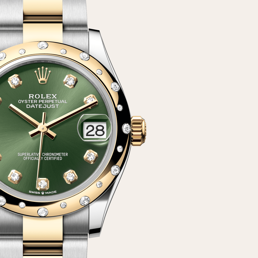 Rolex Datejust 31 Oyster, 31 mm, Oystersteel çelik, sarı altın ve pırlanta M278343RBR-0029