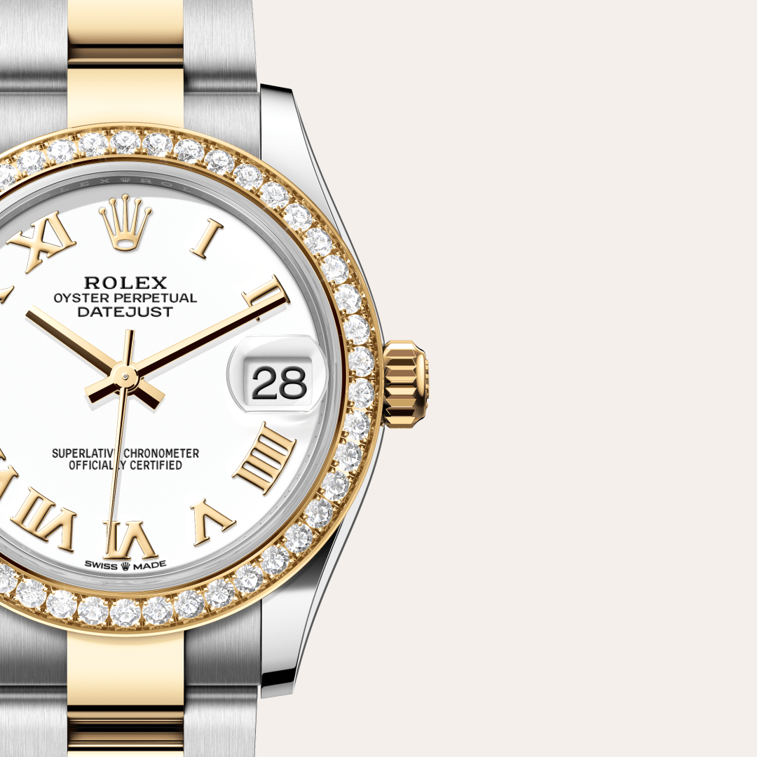 Rolex Datejust 31 Oyster, 31 mm, Oystersteel çelik, sarı altın ve pırlanta M278383RBR-0001