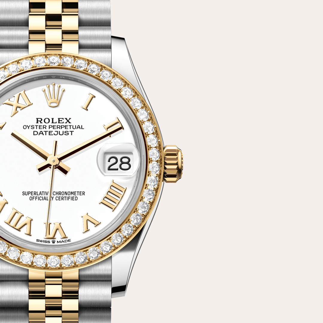 Rolex Datejust 31 Oyster, 31 mm, Oystersteel çelik, sarı altın ve pırlanta M278383RBR-0002