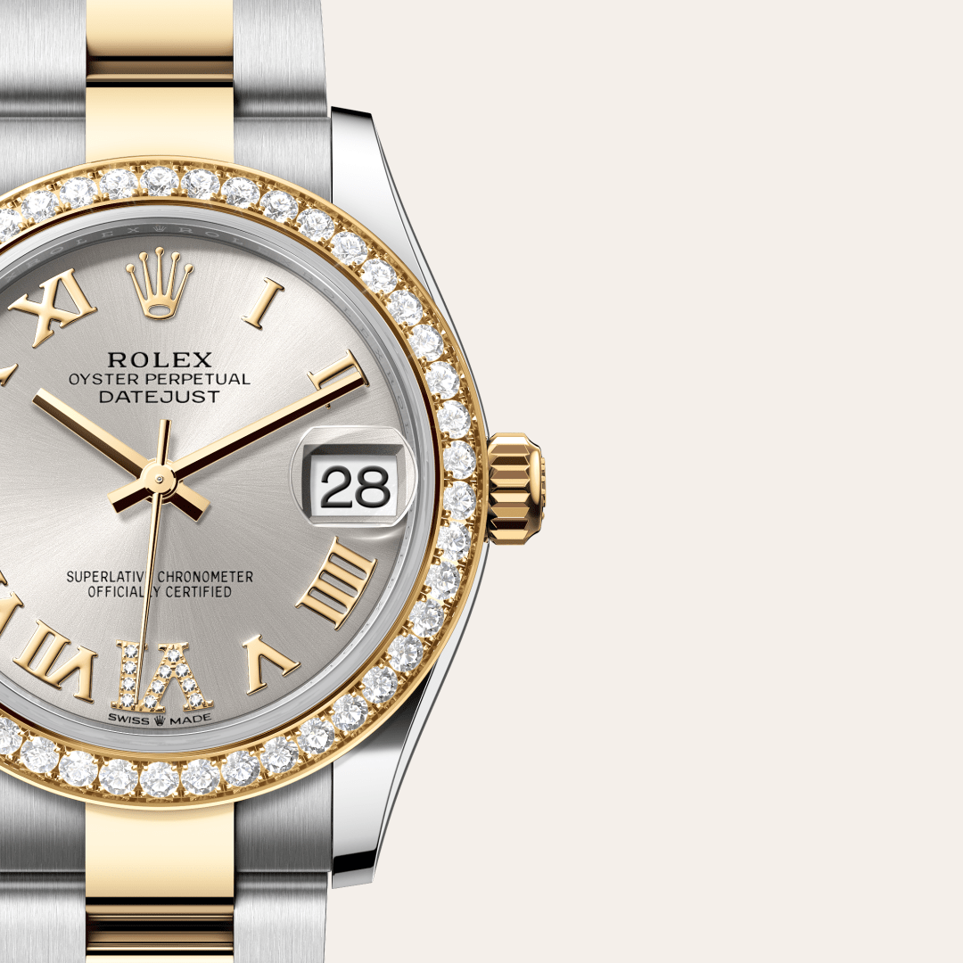 Rolex Datejust 31 Oyster, 31 mm, Oystersteel çelik, sarı altın ve pırlanta M278383RBR-0003